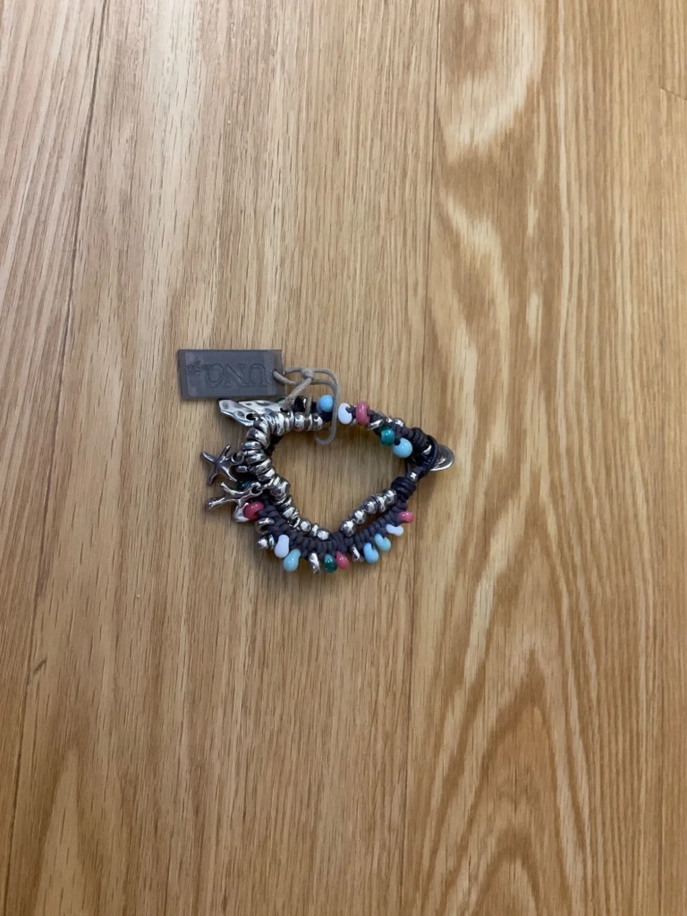 Uno de 50 Silver-plated Beaded Bracelet 6” “Surfer”